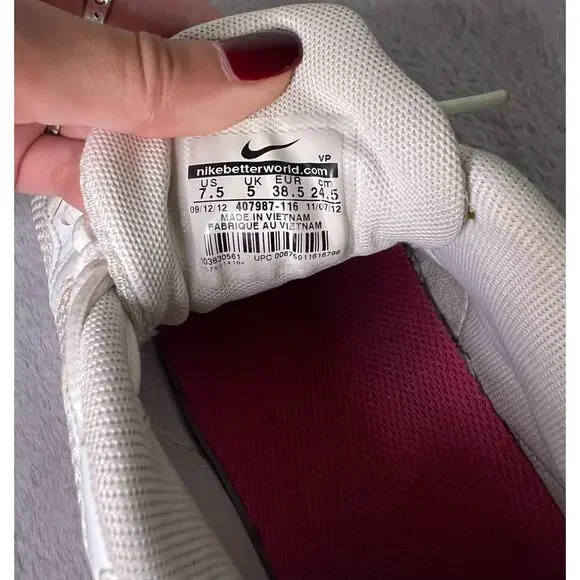 Nike Reax Run 5 White Metallic Silver w Pink Running Shoes (US Women's Size 7.5) - Picture 6 of 6